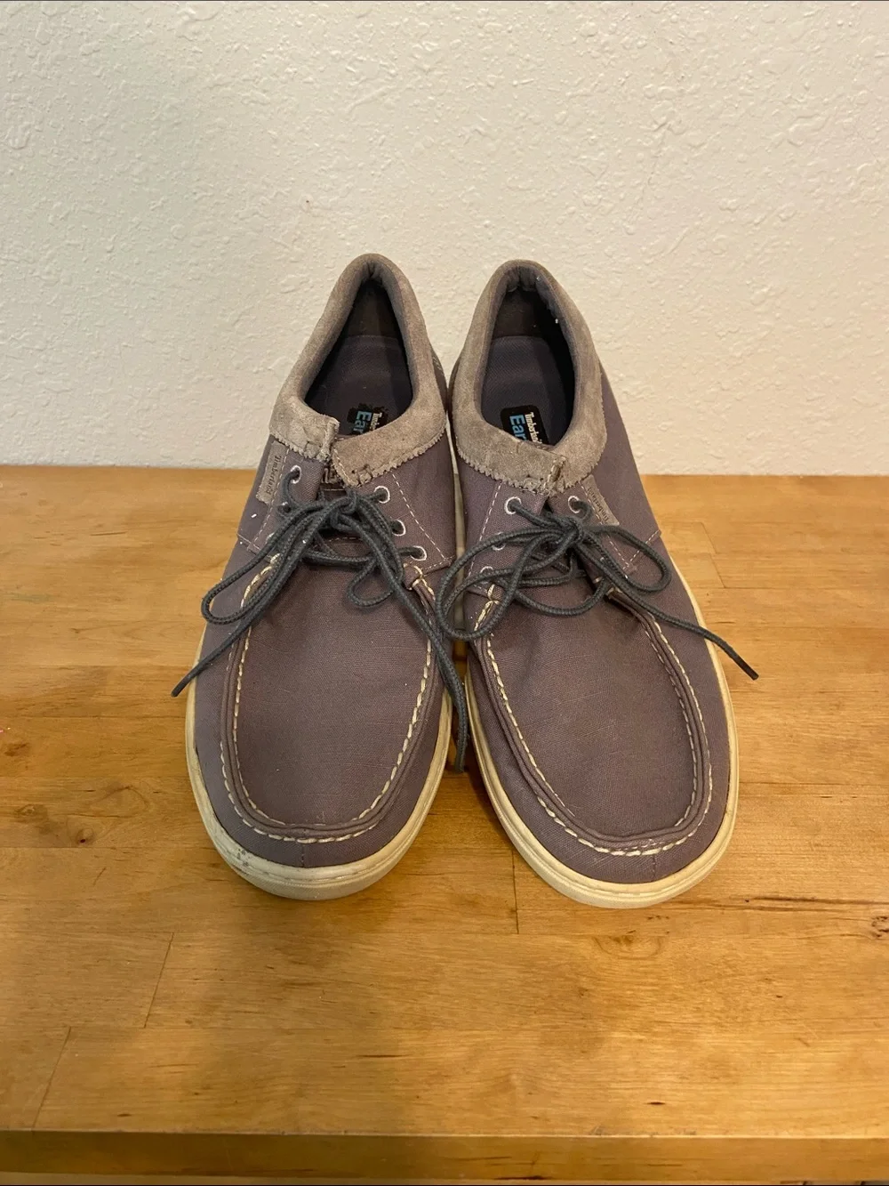 Timberland Earthkeepers Gray Canvas Boat Shoes Size 8.5